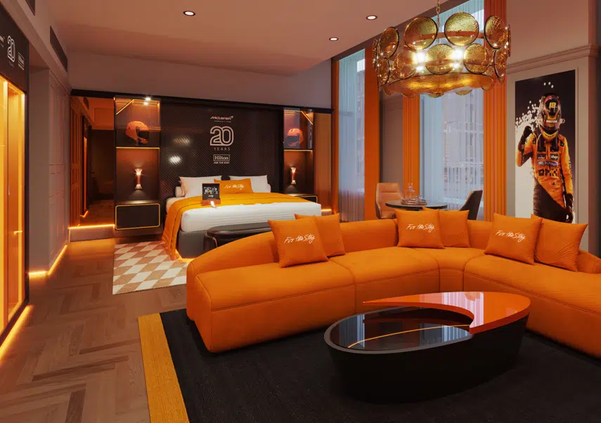Hilton’s new London suite takes Formula 1 fans straight to the heart of McLaren racing