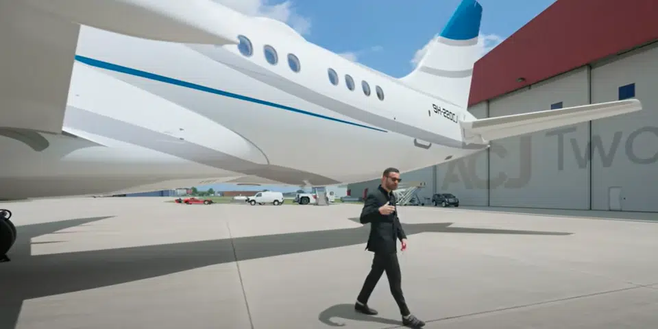 Man gives tour inside $80,000,000 Airbus private jet which includes bedroom suite and lounge