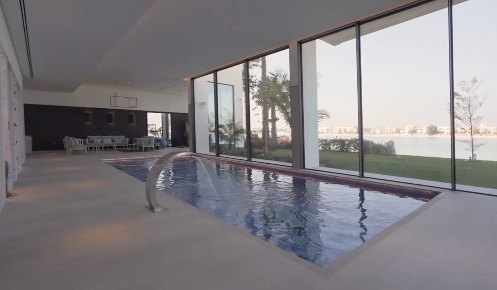 The indoor pool inside the mega mansion in Dubai.
