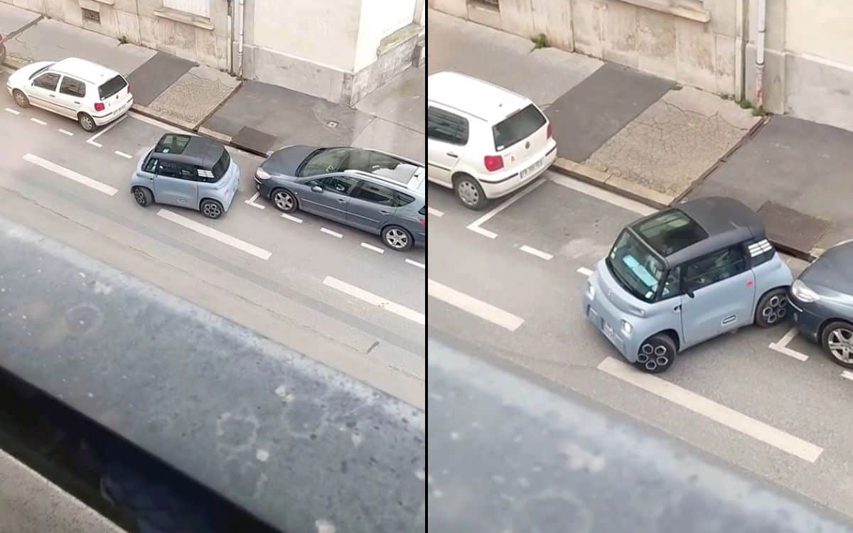 Hilarious parking fail in Citroen Ami smart car