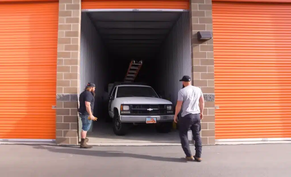 abandoned storage unit Chevy pickup truck