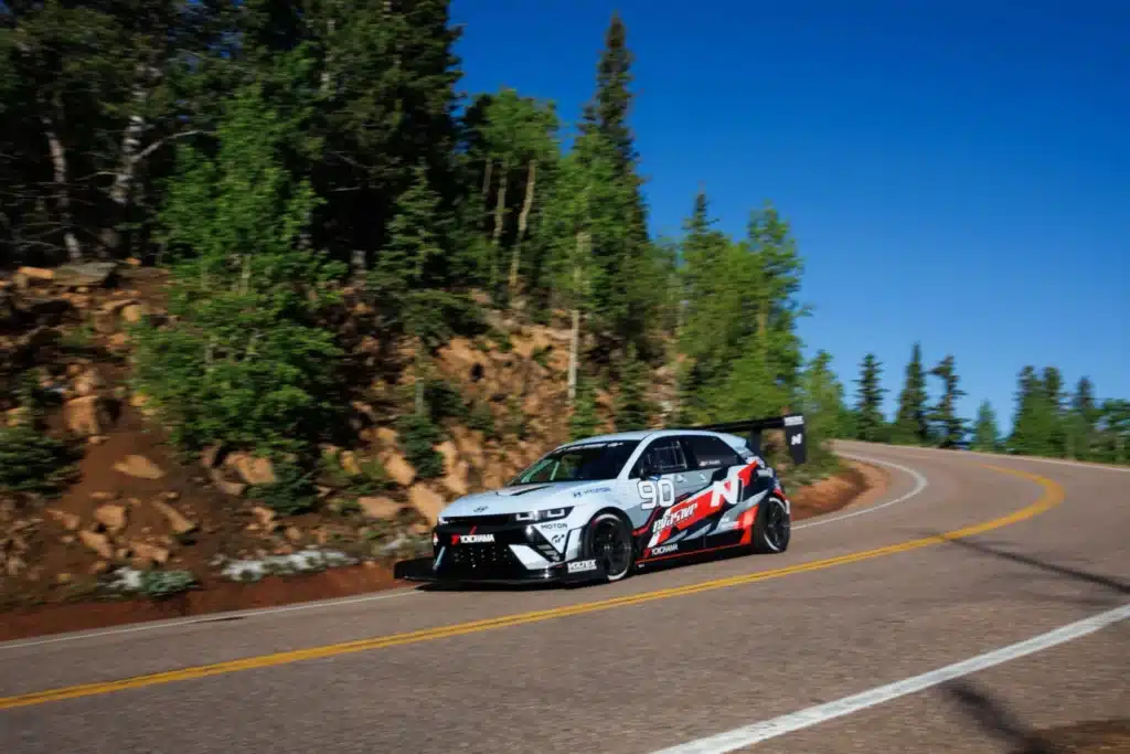 Hyundai’s Ioniq 5 N is reworked into a lightweight electric race car to take on Pikes Peak in the 2025 International Hill Climb event