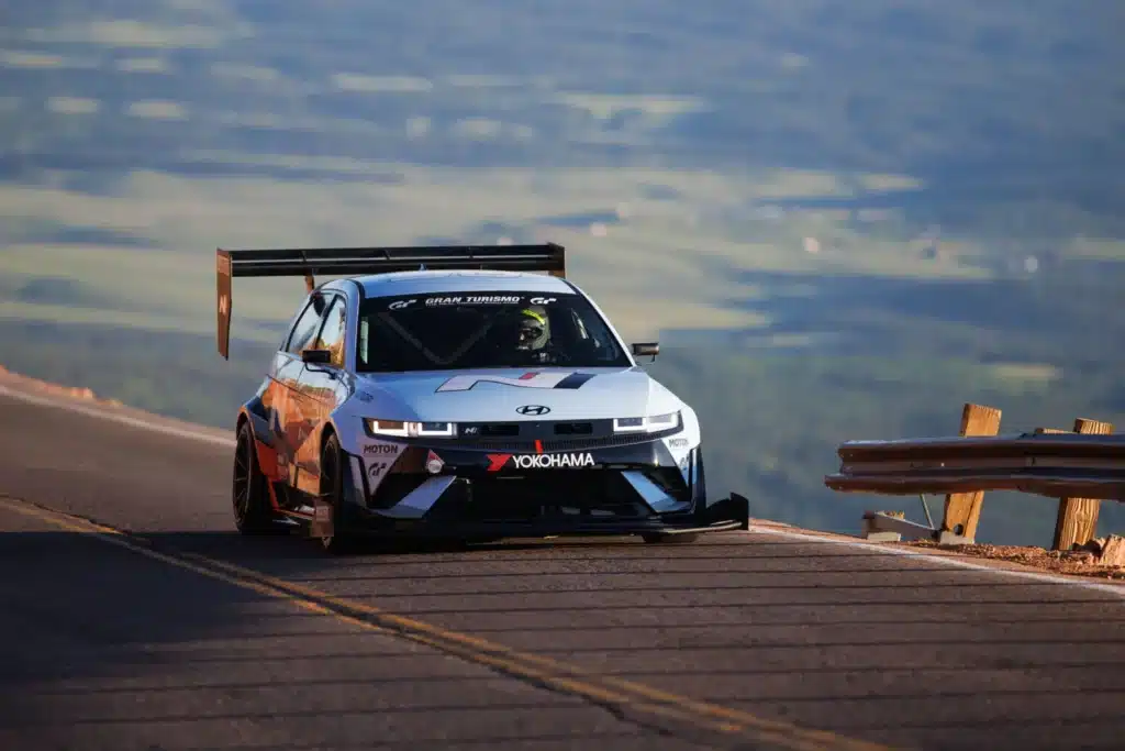 Hyundai’s Ioniq 5 N is reworked into a lightweight electric race car to take on Pikes Peak in the 2025 International Hill Climb event
