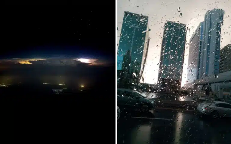 Pilot films what Dubai storms look like from 41,000 feet in the sky