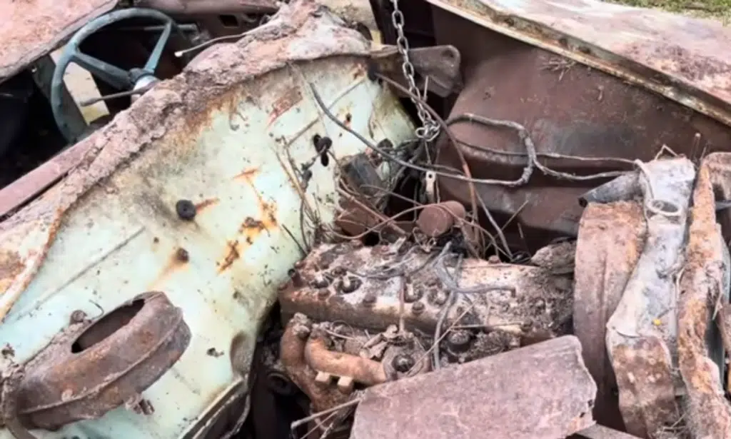 Man finds something unexpected under the hood of 1953 Plymouth Cranbrook left sitting for 59 years