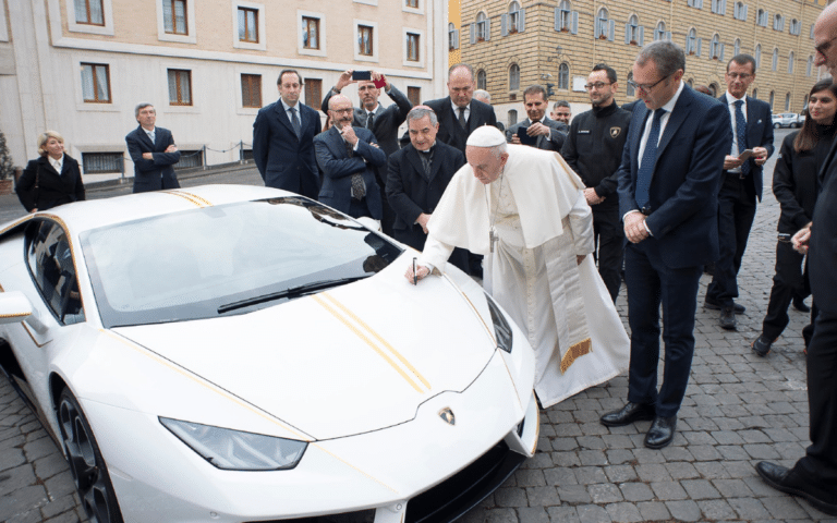 Pope Francis continued to drive a tiny humble car despite receiving a Lamborghini Huracán