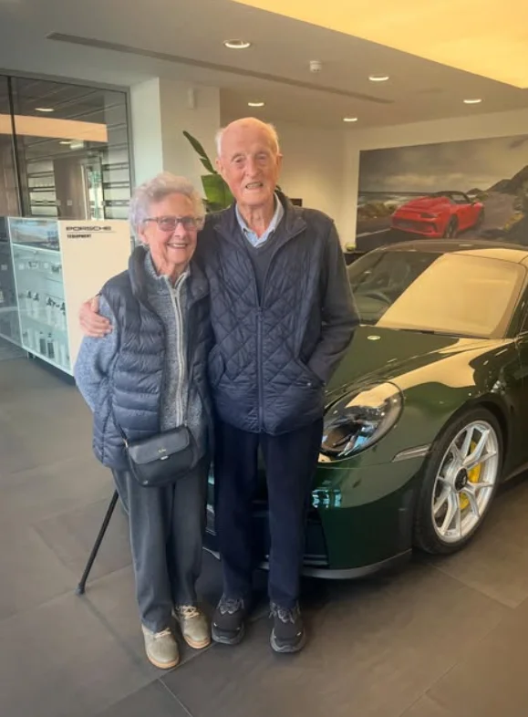 A British couple marked their 70th wedding anniversary by treating themselves to a Porsche 911 GT3