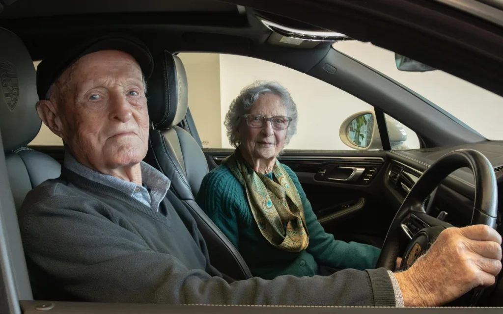 Couple in their 90s buy their first Porsche and get a thrill from leaving youngsters at the lights
