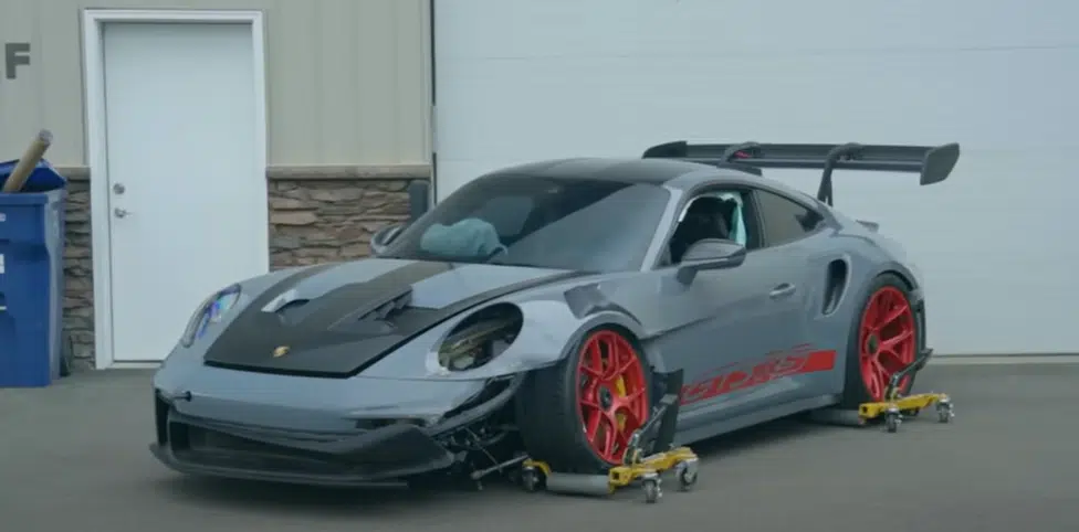 This American YouTuber is restoring a Porsche GT3RS after it crashed into a tree