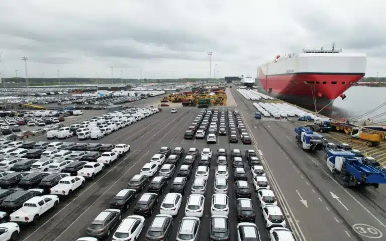 Thousands of US-bound cars are piling up at European ports as manufacturers hold out hope that President Donald Trump will scale back tariffs