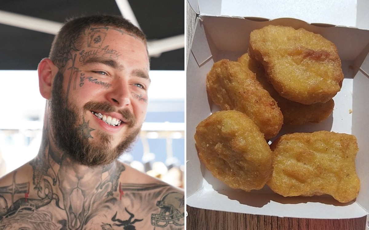 Post Malone dropped a six figure diamond from his tooth down a drain after biting into a chicken nugget