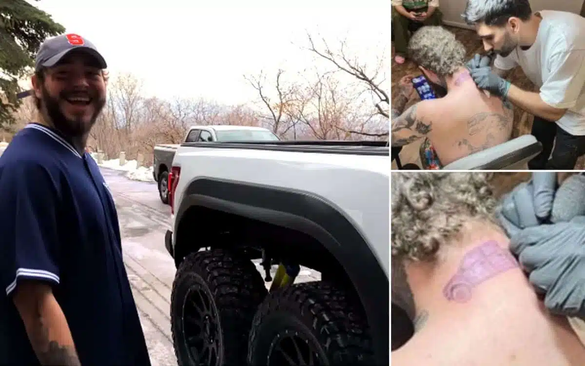 Post Malone gets Ford F-150 tattoo