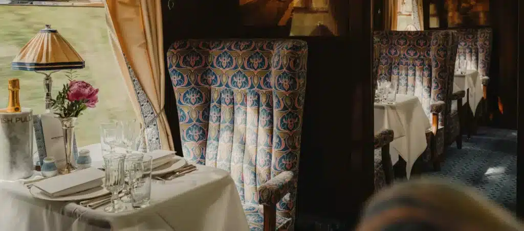 This super-luxury scenic steam train transports you right back to the roaring 20s in Britain with the Belmond British Pullman behind Merchant Navy Class loco Clan Line