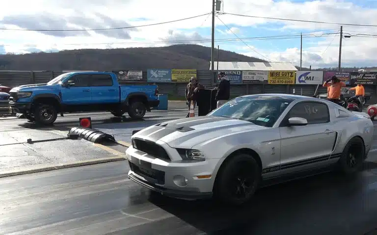 Ram 1500 TRX drag race Shelby GT500 and 1965 Mustang