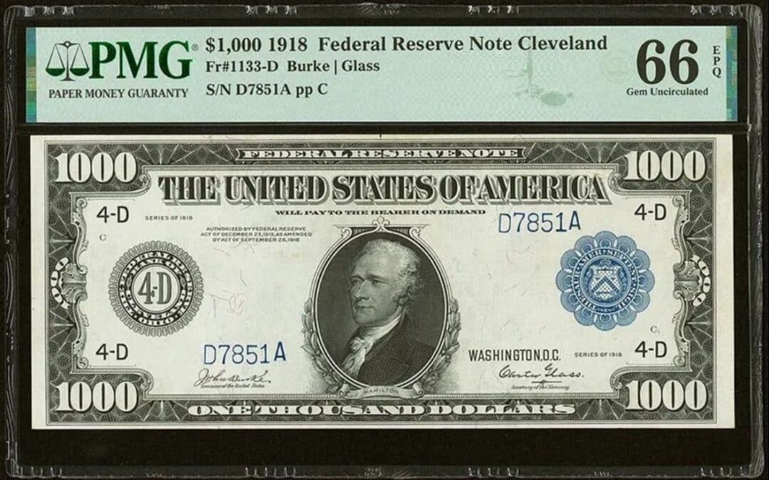 Super rare $1,000 bill from 1918 is set to make a huge sum at auction