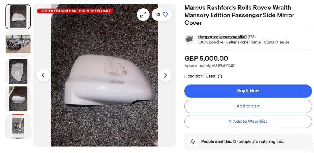 Man bought a piece of Marcus Rashford's Rolls-Royce to sell