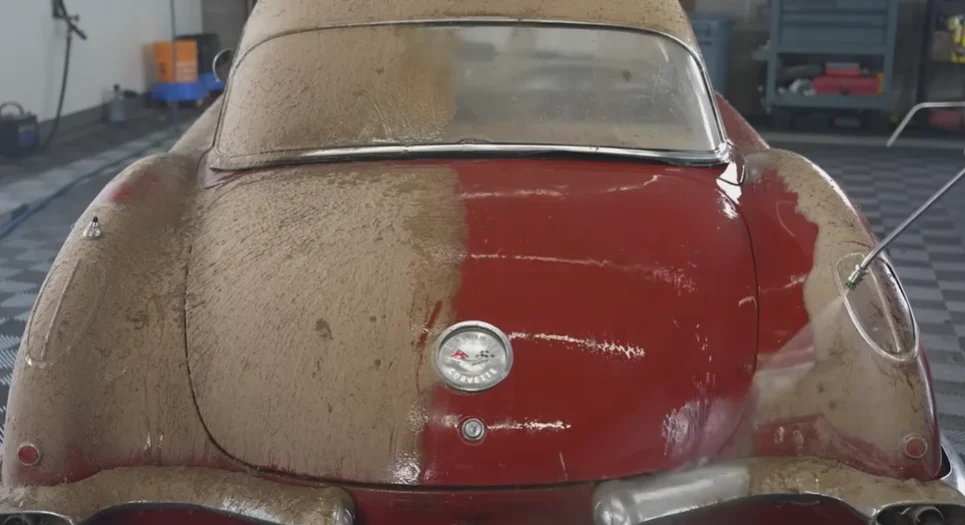 Ohio car detailer stunned by abandoned 1959 Corvette so dirty he can't tell what color it is