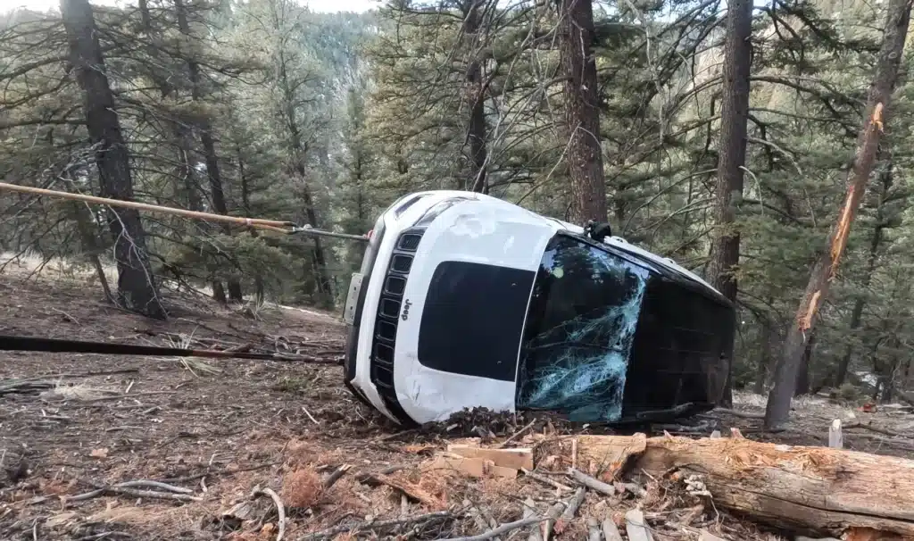 Jeep Compass rescued from a Colorado mountain