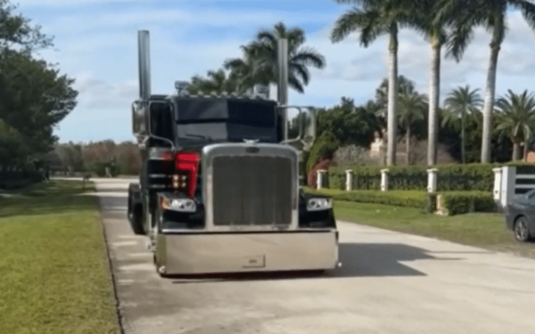 Rick Ross reacts to getting his semi-truck back after having it customized