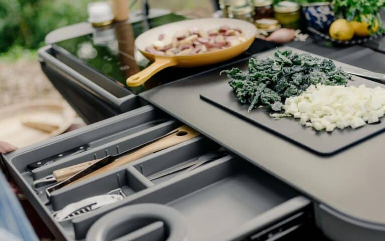 Rivian has released a travel kitchen which takes tail-gating to a whole new level