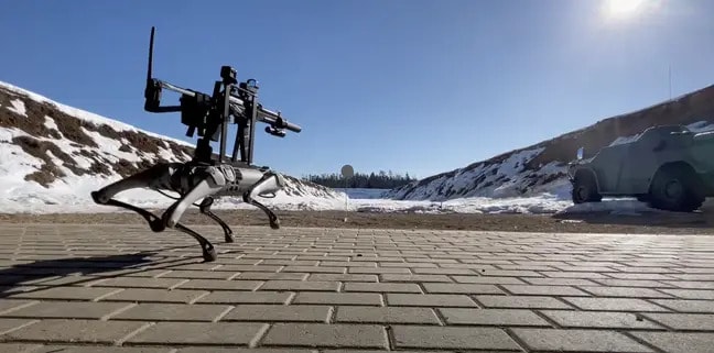 robo-dog with a weapon