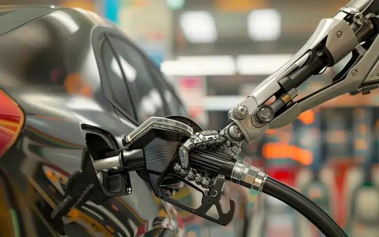 robotic arm pumping gas