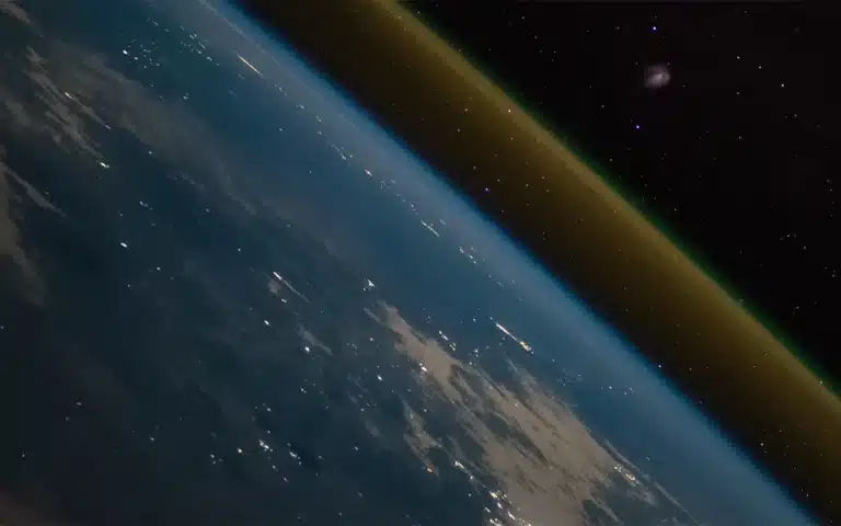 rocket launch viewed from space