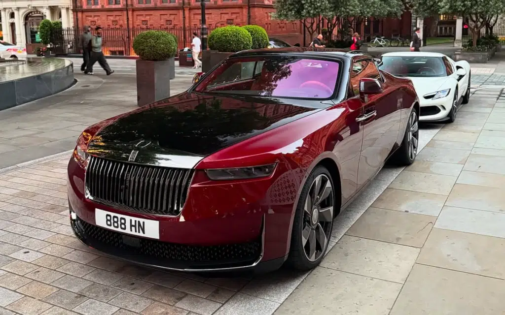Rolls-Royce La Rose Noire Droptail luxury car spotted in London