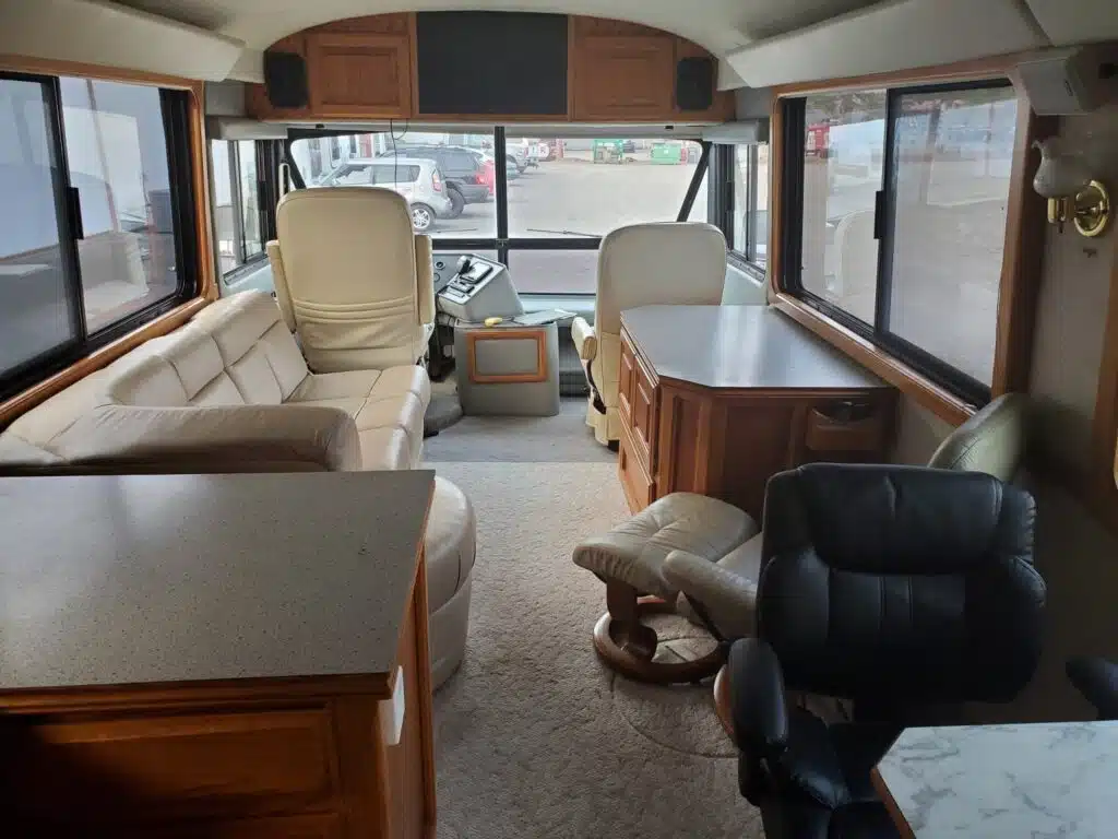 Classic American transit bus transformed into an RV so nice you’d swear it was built that way