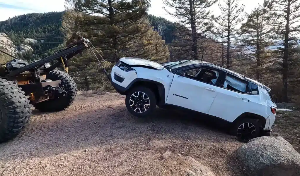 Jeep Compass rescued from a Colorado mountain