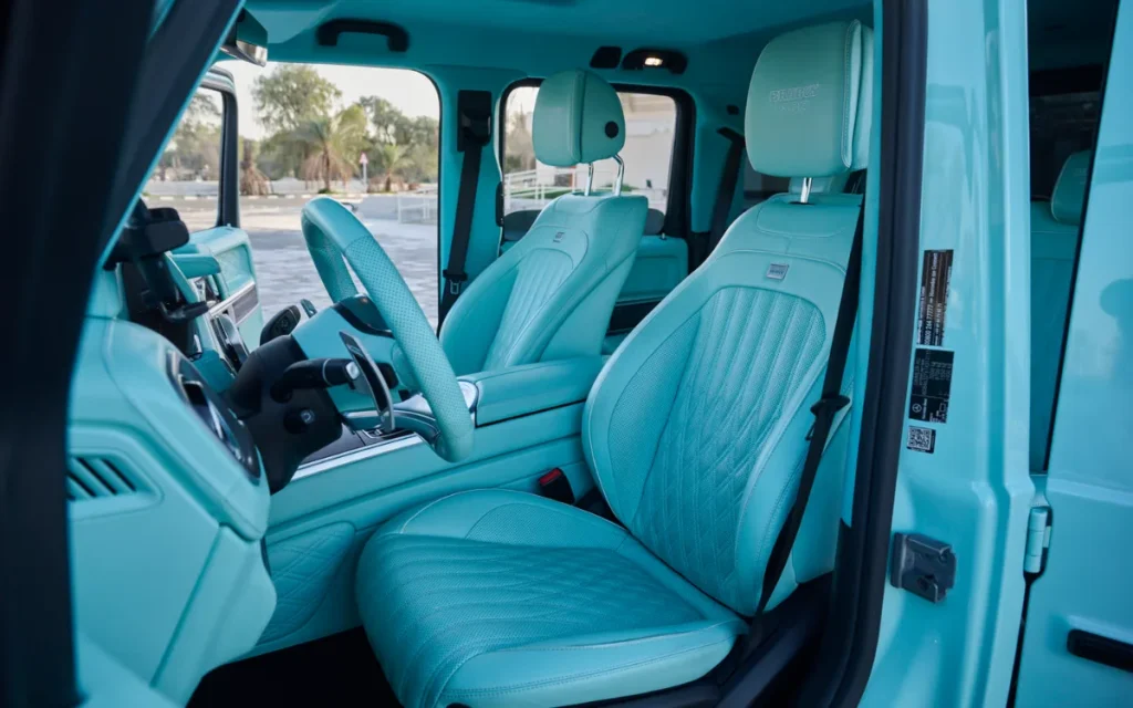 Supercar Blondie is auctioning her 800 horsepower Brabus G63 Widestar daily driver with a striking Tiffany Blue interior and one-of-a-kind build