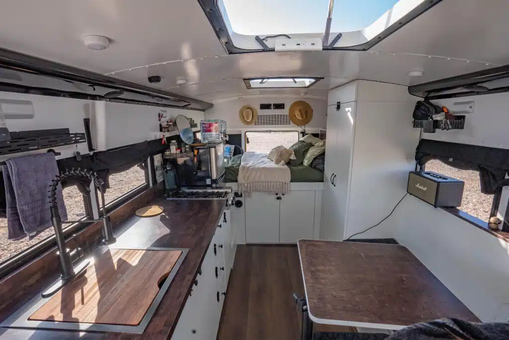 Old school bus was gutted and then turned into a brilliant off-grid home