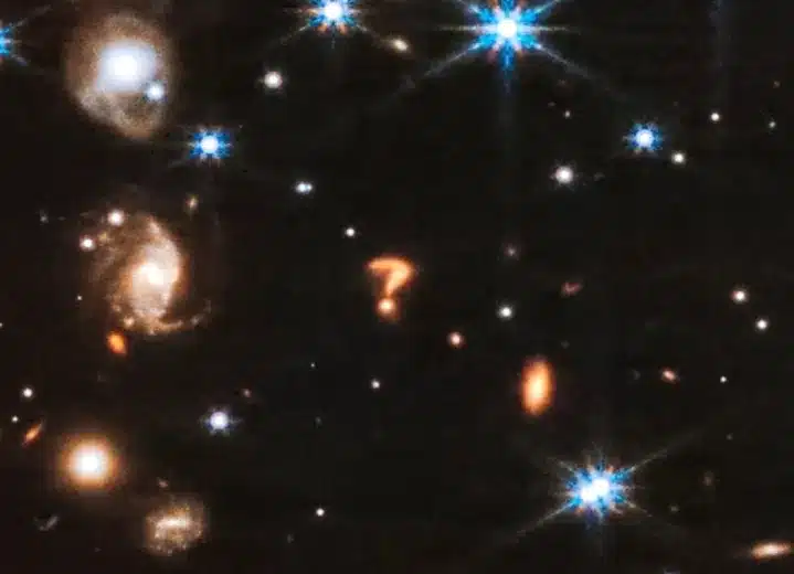 Scientists have captured a question mark-shaped image in deep space