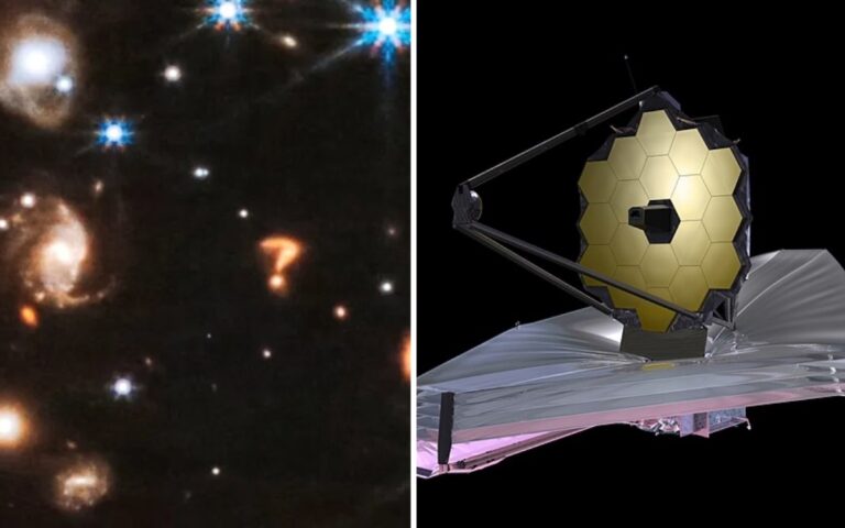 Scientists have captured a question mark-shaped image in deep space