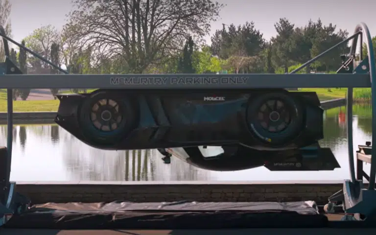 McMurtry shows off its upside-down hypercar tech at Goodwood with a spinning rig – called the Rotator – and proof the Spéirling can drive on the ceiling.