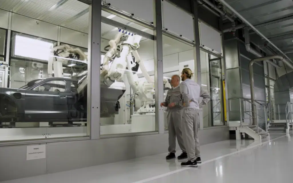 Adrien Brody steps into Porsche Stuttgart for The Intern documentary and learns there are no retakes on the factory floor