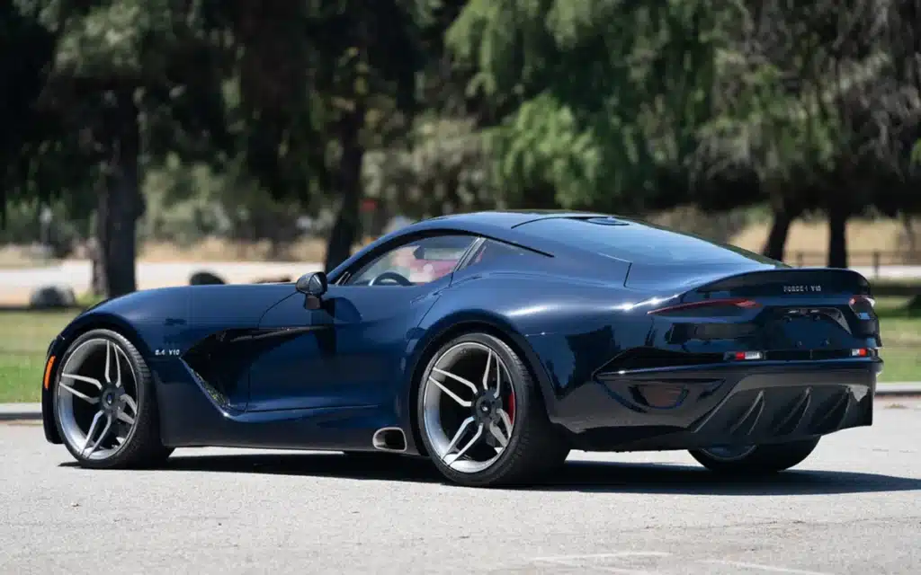 The VLF Force 1 V10 is a 1-of-5 American supercar born from a Dodge Viper, reimagined in carbon fiber by Henrik Fisker and Bob Lutz