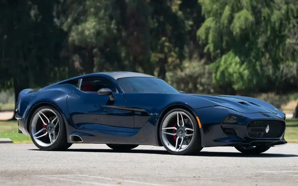 The VLF Force 1 V10 is a 1-of-5 American supercar born from a Dodge Viper, reimagined in carbon fiber by Henrik Fisker and Bob Lutz