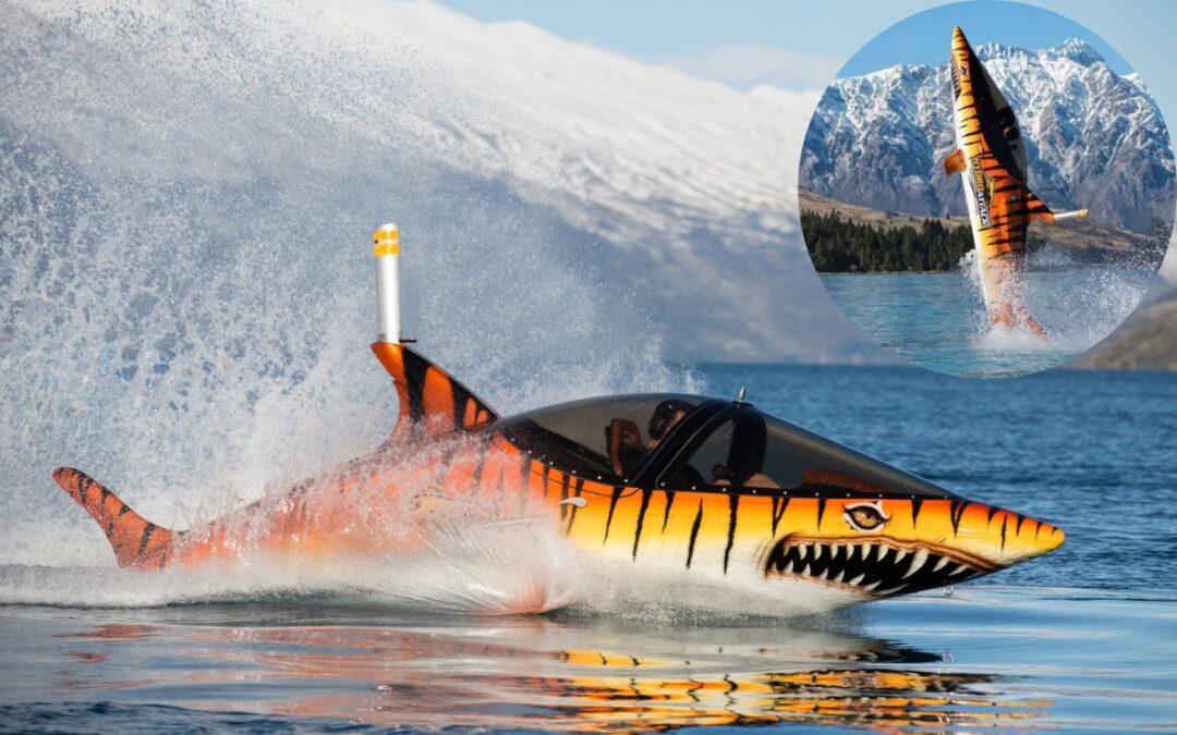 This watercraft looks like a shark and can launch SIX meters into the air