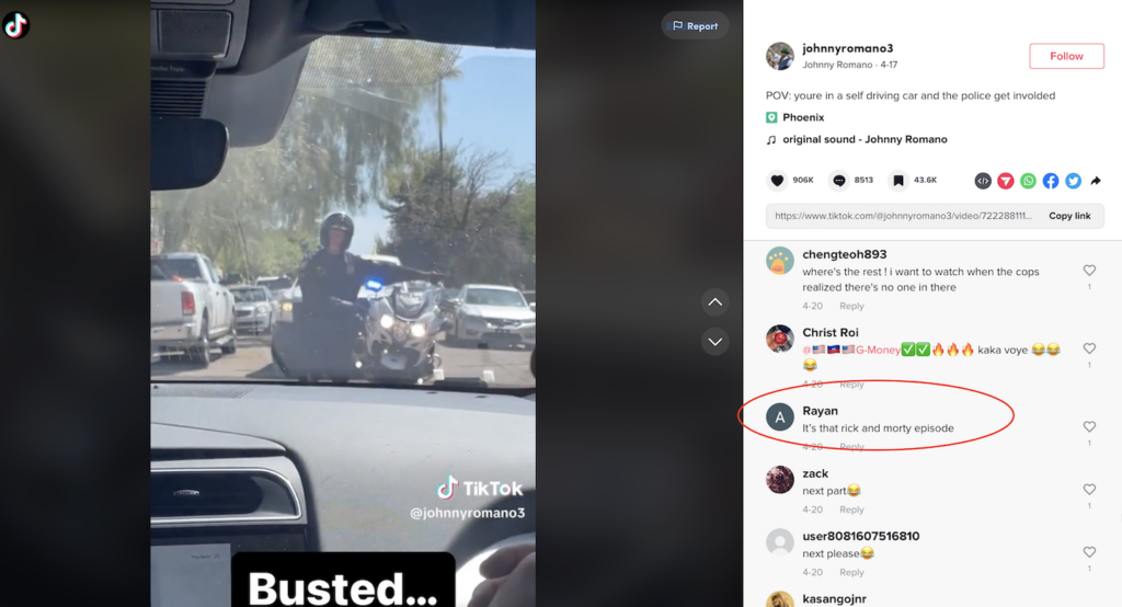 Self-driving car police standoff