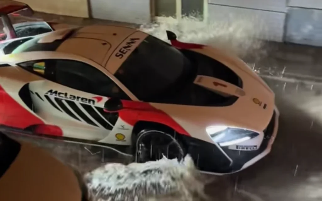 A McLaren Senna was filmed driving through floodwater in Malta, turning a late-night storm into one of the wildest hypercar-spotting clips online