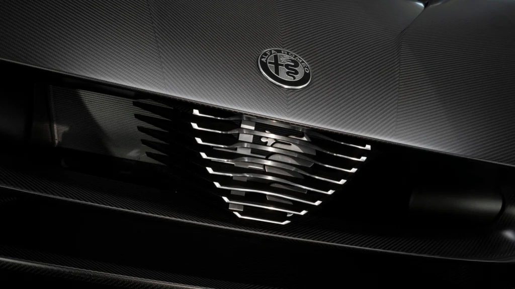 Alfa Romeo unveils 2026 33 Stradale Perla Nera, a one-off blacked out carbon fiber version of its ultra-limited supercar