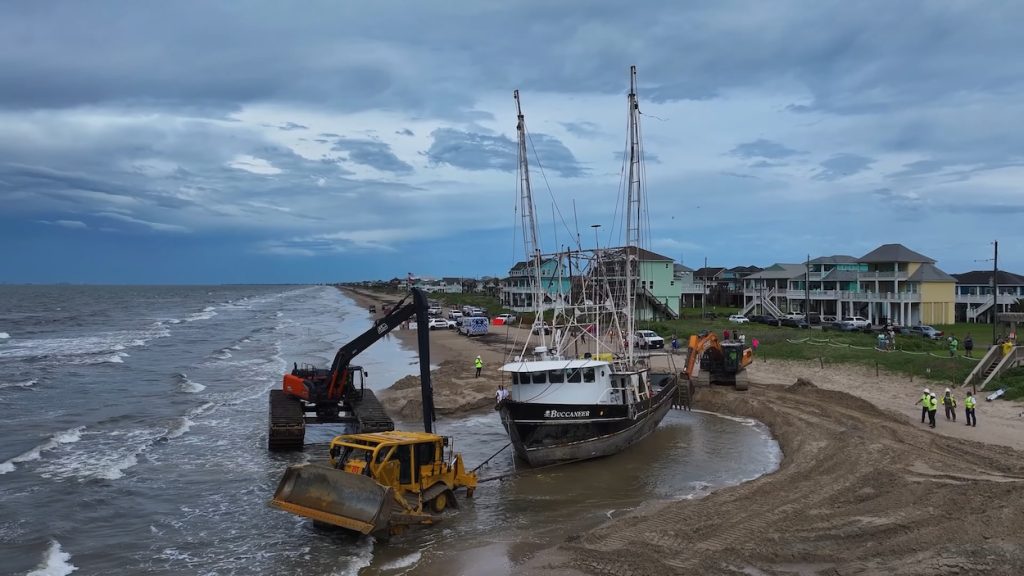 This guy traveled from Utah to Texas to recover a ship that looks halfway between a fishing boat and something out of a Pirates of the Caribbean movie