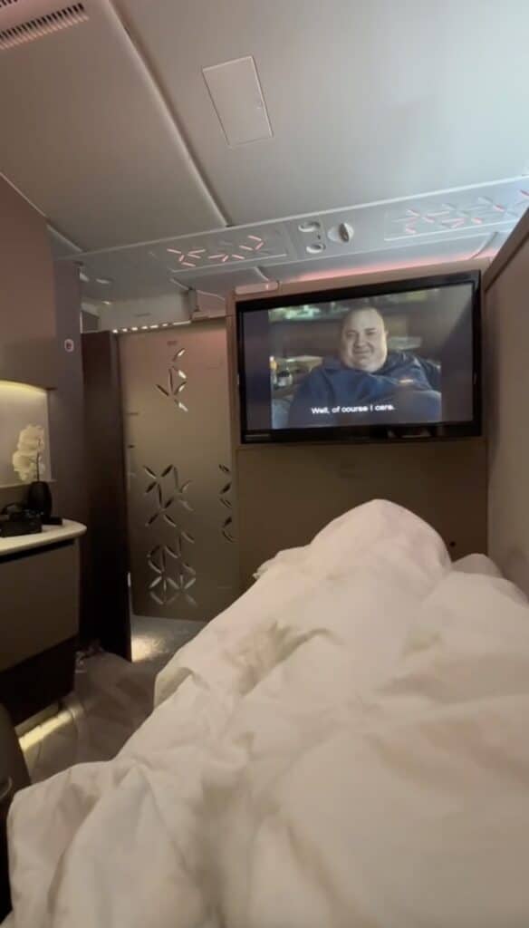 Singapore Airlines bed