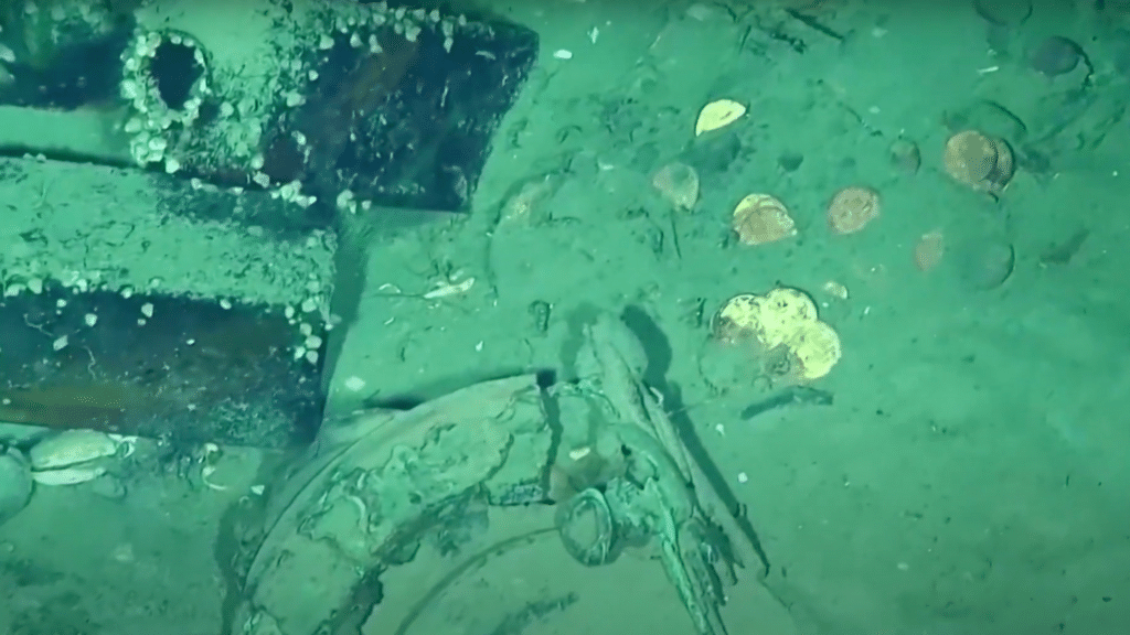A large amount of treasure was found aboard the sunken ship