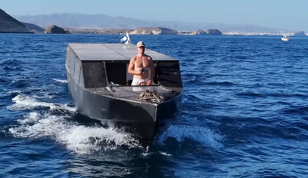 Man who built $20,724 solar-powered yacht that can run forever passes 3,000 nautical miles having used zero fuel