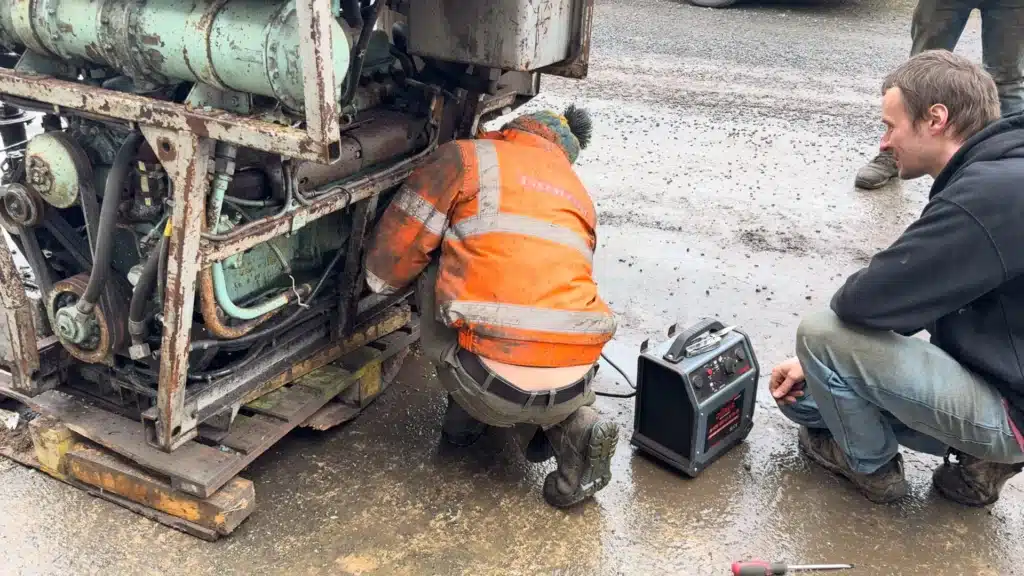 man rescues abandoned tank and starts it