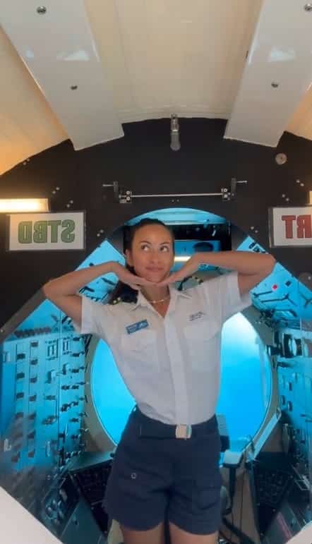 Brittany Nash on board a submarine