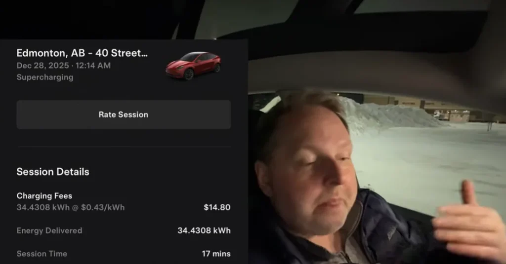Canada man charges his Tesla Model Y in extreme -32.8°F temperature and shares how it gets on