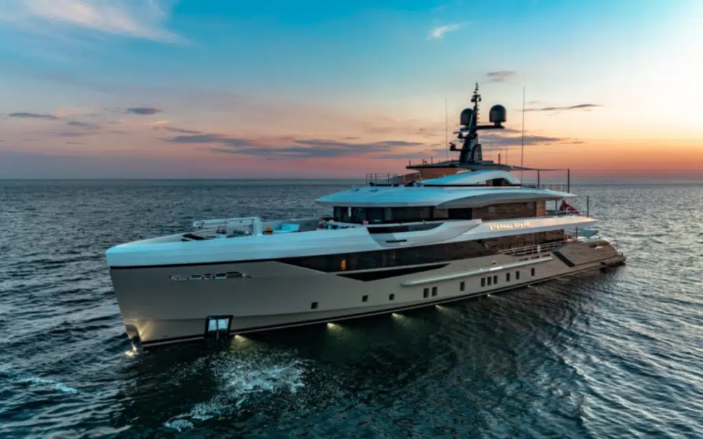 Who needs a luxury holiday when your yacht has a beach club and spa